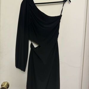 T.J.Maxx Black One-Shoulder Long Sleeve Dress